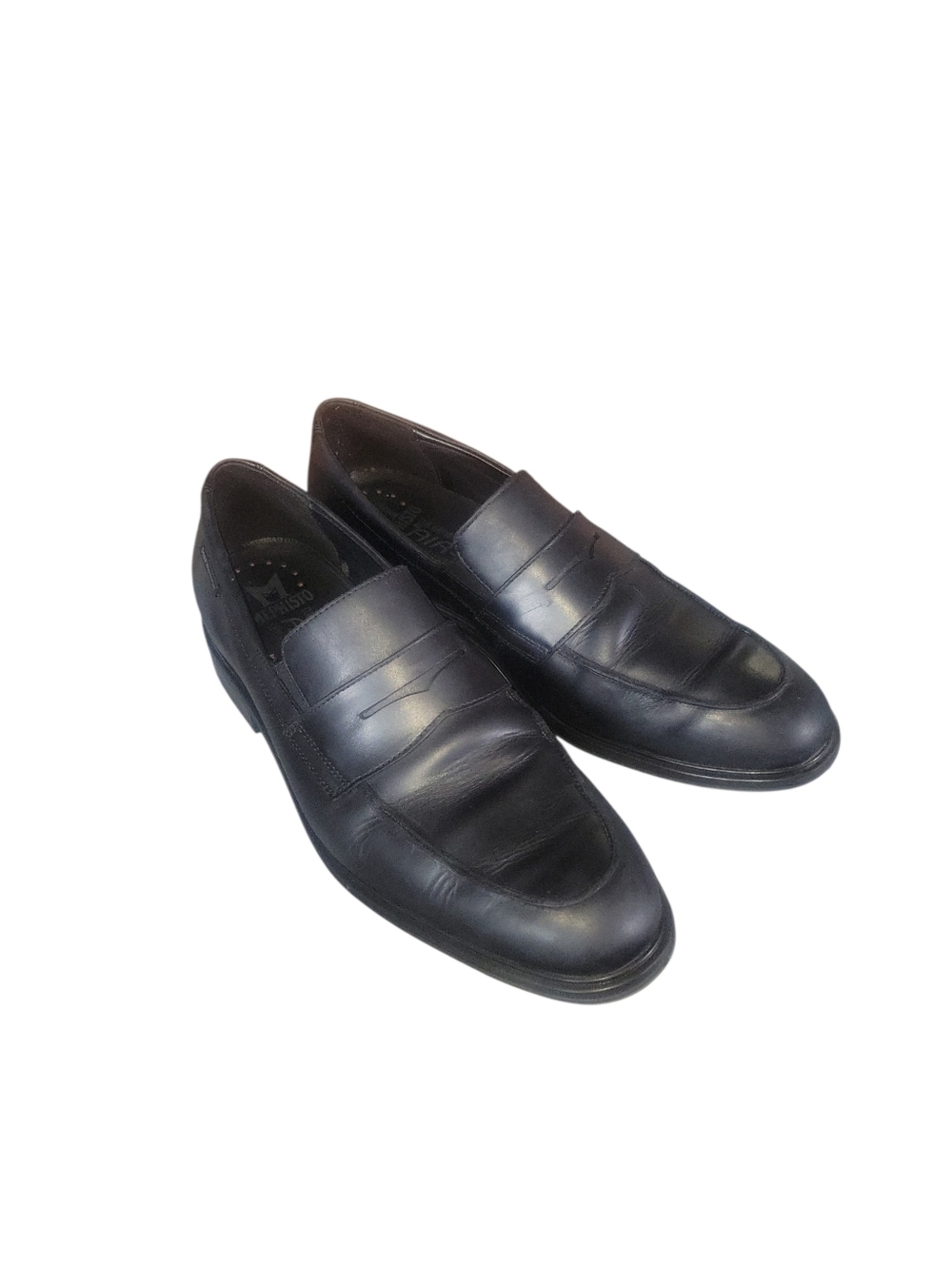 Mephisto Air-Jet Black Apron Toe Leather Men's Penny Loafer Sz 10 1/2 US 10 EU